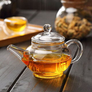 Mesni glass teapot heat-resistant tea set flower and fruit teapot double-layer tea cup mini glass teapot filter with handle household thickened heat-resistant kung fu glass set single pot