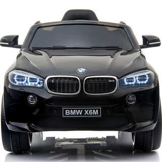 Berica bmw real car authorized car children's electric car four-wheel swing remote control baby toy car can sit on baby car stroller black swing + 2.4g remote control + music early education + pull rod leather seat + foam wheel