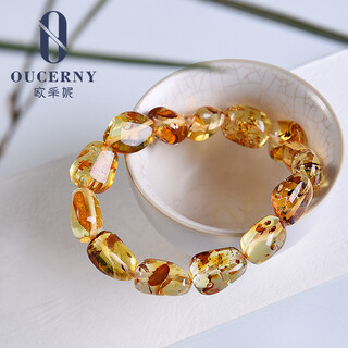 Oucerny beeswax amber bracelet natural baltic sea shape amber beeswax amber bracelet women's style certificate a4995