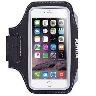 Rimix sports fitness running arm bag men's and women's armband wrist arm cover headphones waterproof touch screen mobile phone arm bag black small - suitable for mobile phones within 4.7 inches