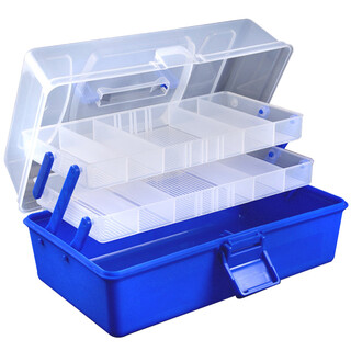 Weihe fishing accessories bait storage box suitcase tool box multi-layer foldable fishing box 304 small blue suitcase