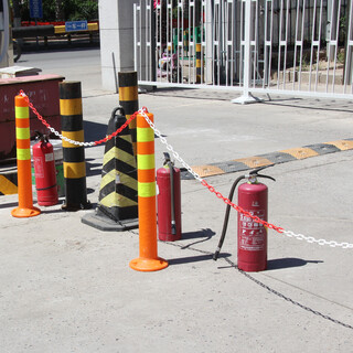 Quxing plastic red and white chain 3 meters reflective warning column isolation chain roadblock road cone safety protection chain sn3797 plastic red and white chain 3 meters - 1 pack