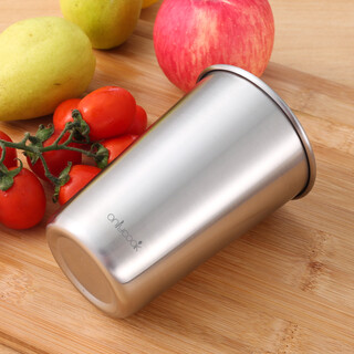 Onlycook food grade 304 stainless steel cup single layer metal beer cup household water cup children's anti-fall cup 304 stainless steel 475ml 1 piece