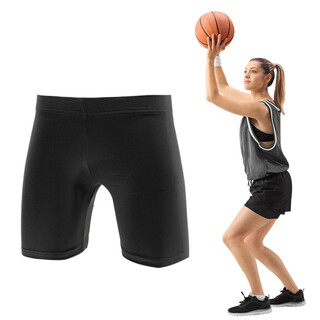 Women's solid color quick-drying bottoming thin sports fitness stretch yoga tight protective tackle three-point shorts multicolor black women's m suitable for 160-170cm50-60kg
