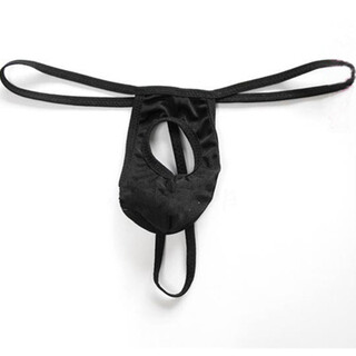 Private shang men's underwear t-pants temptation hole loophole underwear t-pants elastic one-size-fits-all black white pink yellow silver multiple colors 160 jin jin is equal to 0.5 kg within black one-size-fits-all