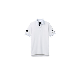 Daiwa de-7906 quick-drying t-shirt men's half-sleeved polp shirt summer men's fishing wear breathable short-sleeved white/black l
