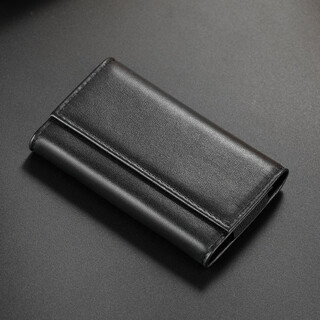 German ehrenmann business card holder for men and women, business, high-end leather business card box, large capacity, ultra-thin card holder, business card holder, black