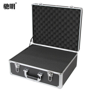 Chiming lockable aluminum alloy instrument box sample storage box portable safe aluminum alloy display box customized 028 black box filled with cotton