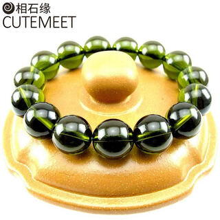 Xiangshi edge ice transparent 14mm czech meteorite bracelet men and women bracelet glass meteorite