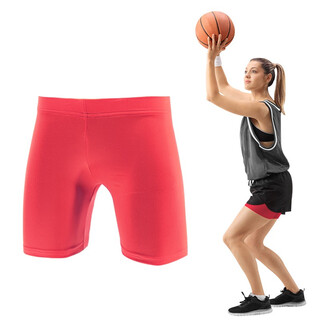 Women's solid color quick-drying bottoming thin sports fitness stretch yoga tight protective tackle three-point shorts multi-color fluorescent pink women's m suitable for 160-170cm50-60kg