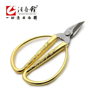 Wang wuquan stainless steel scissors, general alloy, gray thick scissors for the elderly, stainless steel toe nail trimming household scissors, small size 1017 gold