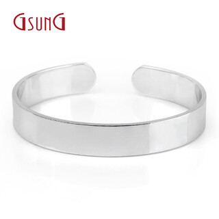 Gsung pt950 platinum glossy bracelet platinum bracelet smooth buckle opening men's and women's psl006 need to be customized priced by the gram