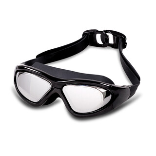 Jiehu swimming goggles anti-fog high-definition waterproof large-frame swimming goggles for men and women adult myopia swimming goggles electroplated black