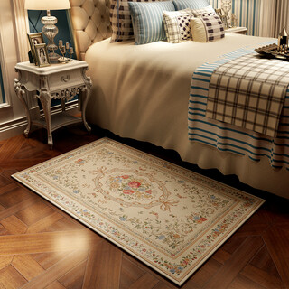 Zhonghong european pastoral chenille jacquard door mat entry entrance floor mat washable and machine washable wear-resistant blended woven computer chair mat foot mat non-slip floor mat entrance door 2601 beige 70*140cm