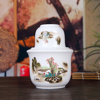 Shengtianxia jingdezhen ceramic wine set half jin jin is equal to 0.5 kg, packed with wine jug, warm wine, heated wine jug, wine cup, yellow wine warmer, white wine jug, qingshan mangrove - wine warmer - half jin, equal to 0.5 kg, packed