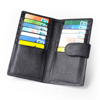 Yvongo card holder business card holder men's cowhide card holder wallet long card holder genuine leather men's large capacity storage bank card holder new product