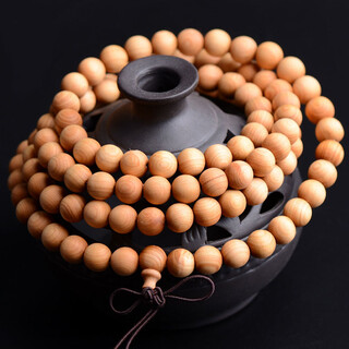 彩荷崖柏手串108念珠 男女手串 留疤念珠木饰品手链 素珠8mm108颗