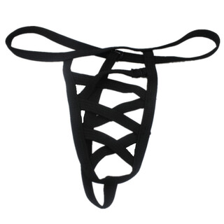 Private men's sexy underwear, sexy hollow revealing, fashionable rope clothes revealing thong, black c391 one size 160jin jin is equal to 0.5kg within