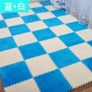 Zhengba splicing carpet suede foam puzzle carpet non-slip thickened living room foyer children's bedroom bedside splicing carpet tatami light blue
