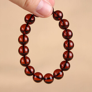 Zhenghe jewelry blood amber round bead bracelet, diameter 11mm