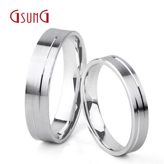 Gsung pt950 platinum couple rings platinum men and women fixed ring inner arc track ring brushed matte surface size 16-26 width about 4.5mm contact customer service