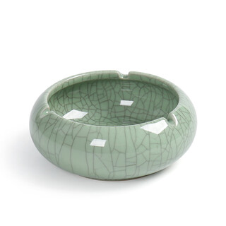 Ning bufan creative ceramic ashtray home hotel office supplies tea set accessories ge kiln open piece ashtray style 2 plum green iron wire