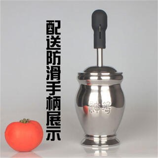 Sdkycj stainless steel tamper jar, chinese medicine cup, pestle, mortar, masher, garlic press, grinder, large size with round head tamper