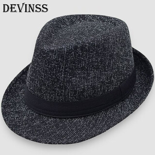 Devinss top hat unisex hat autumn and winter warm woolen hat fashionable and stylish small top hat black