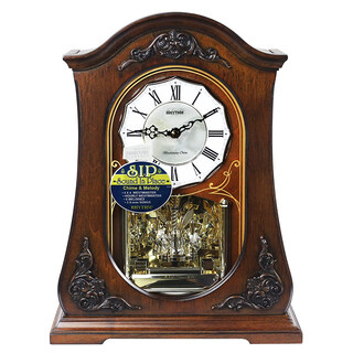 Rhythm time-telling wooden clock european-style retro clock living room table clock bedroom entrance hall ornaments 34.5cm crh165nr06