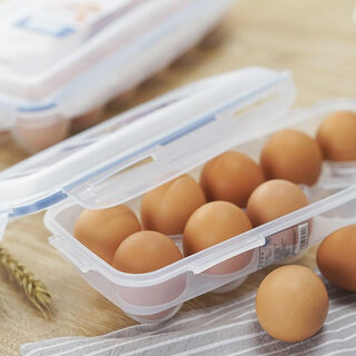 Lock&lock egg carton refrigerator storage home kitchen crisper box with lid compartmentalized egg tray egg storage box transparent plastic translucent 18 pieces