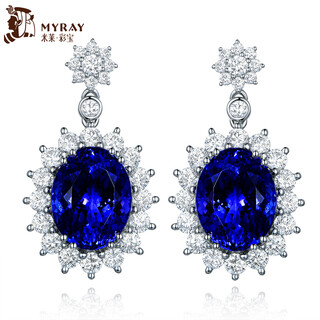 Millai jewelry natural 5a grade tanzanite earrings 18k gold colored gemstone earrings luxurious earrings earrings women's gift 15 working days advanced customization 19.85 carats