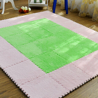 Zhengba splicing carpet suede foam puzzle carpet non-slip thickened living room foyer children's bedroom bedside splicing carpet tatami light green