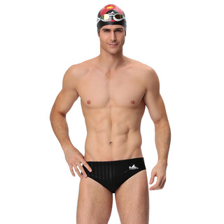 Yingfa swimming trunks men's triangle swimming training competition low-resistance racing triangle elastic good to remove the waterline 9802a-1 black xl