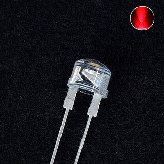 Taotimeclub 8mm/f8 straw hat led 0.5w led light-emitting diode light-emitting tube lamp beads 8mm straw hat white and red light (10 pcs)