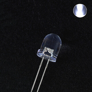 Taotimeclub 8mm/f8 straw hat led 0.5w led light-emitting diode light-emitting tube lamp beads 8mm round head white light (10 pcs)