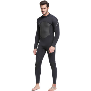 Sbart 3mm wetsuit thickened warm swimsuit winter outdoor snorkeling one-piece long-sleeved wetsuit jellyfish suit winter swimsuit black xxl