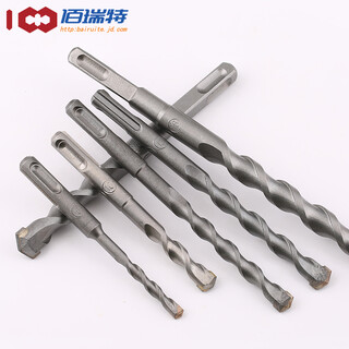Impact drill bit 6mm 8mm square shank round shank four-pit wall drill cement concrete wall opening electric hammer rotor construction extended impact drill bit set m6*110 round shank