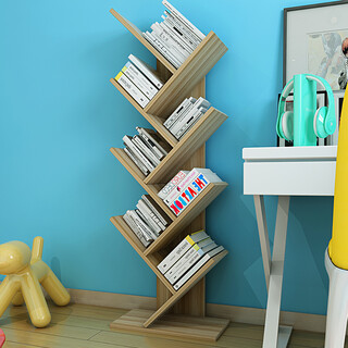 Shuali bookshelf tree-shaped multi-layer simple storage bookshelf 116cm seven layers walnut color sl17092d