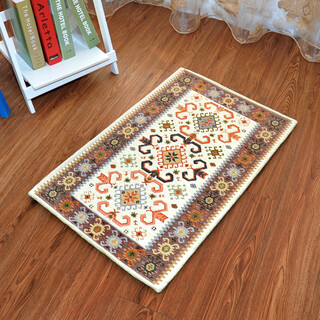 Zhonghong european pastoral chenille jacquard door mat entry entrance floor mat washable and machine washable wear-resistant blended woven computer chair mat foot mat non-slip floor mat entrance door mediterranean beige 40*60cm