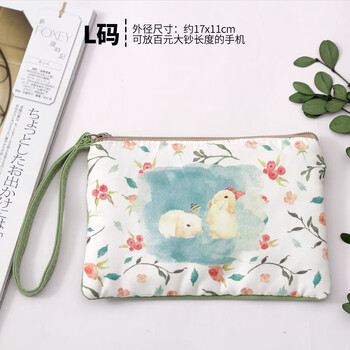 Shu guo er mobile phone coin purse women's clutch fabric wallet portable storage bag small handbag canvas long small bag color light summer