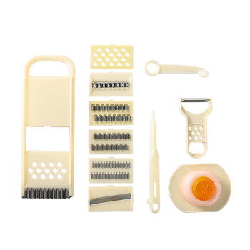 Multifunctional household potato shredded vegetable shredder, radish grating slicer, grater kitchen supplies, 11-piece set