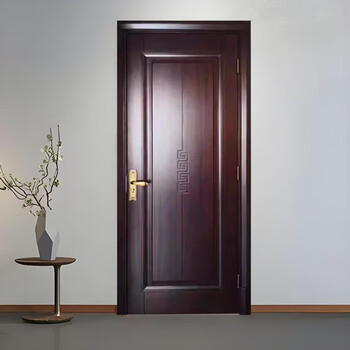 Oak solid wood door, bedroom door, painted door, walnut wood door, silent interior door, new chinese style room door customization, rubber wood solid wood paint style 1