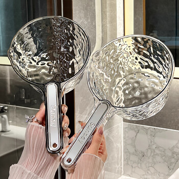 Home story (katei story) japanese household water ladle kitchen food grade deepened thickened long handled large water spoon transparent plastic shampoo spoon water ladle transparent silver one pack