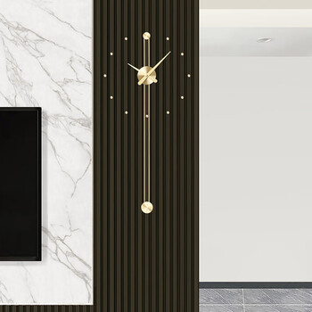 New modern light luxury living room wall clock high-end all-copper creative internet celebrity decoration home high-end wall clock all-copper*copper-colored hands 48cm