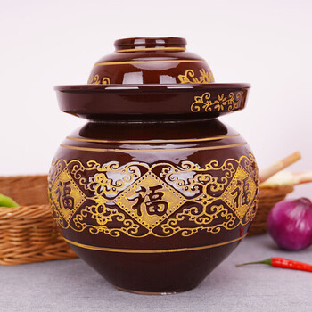 Jingdian pickle jar, home-made earthenware pickles, traditional old-fashioned large size, 5 jins, 8 jins, 10 jins, 20 jins, 50 liters, 100 jins, with lid, water capacity 45 jins