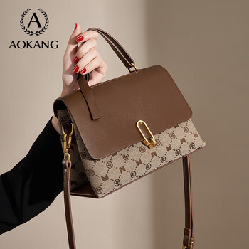 Aokang bag women's bag trendy large capacity retro handbag light luxury crossbody shoulder bag birthday gift for mother and wife