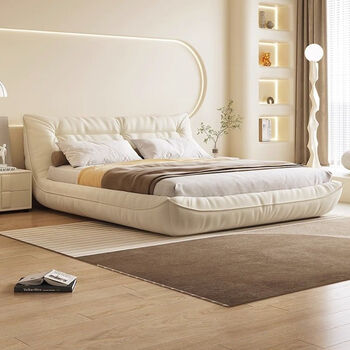 Secret nordic technology fabric bed wash-free master bedroom cream style high-end atmospheric storage tatami light luxury double bed single bed 1500mm*1900mm frame structure