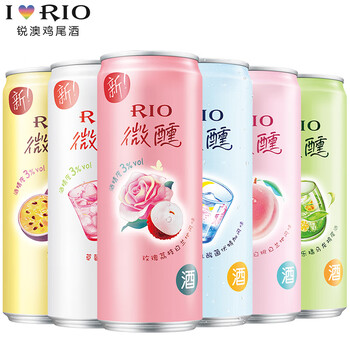 Rio cocktail pre-mixed wine 3 degrees low alcohol fruit wine women's good night wine slightly tipsy sparkling wine multi-flavor combination 330ml store manager highly recommended 6 flavors 6 cans