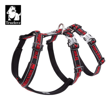 Truelove dog leash, dog walking chain, vest-type harness, supplies for medium and large dogs, golden retriever, anti-escape, black and red, m-chest and harness 50-60cm (excluding traction rope)
