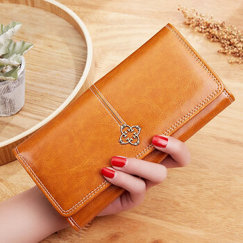 Woodpecker (tucano) long wallet for women retro 2024 new fashion simple retro brown (can hold mobile phone)